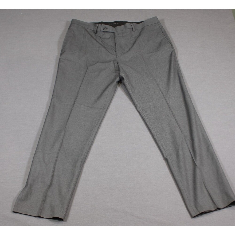 Calvin Klein Mens Gray Flat Front Dress Pants Trousers Tag Sz 34X32 (34X31)
